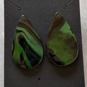 Large Teardrop Stud Clay Earrings